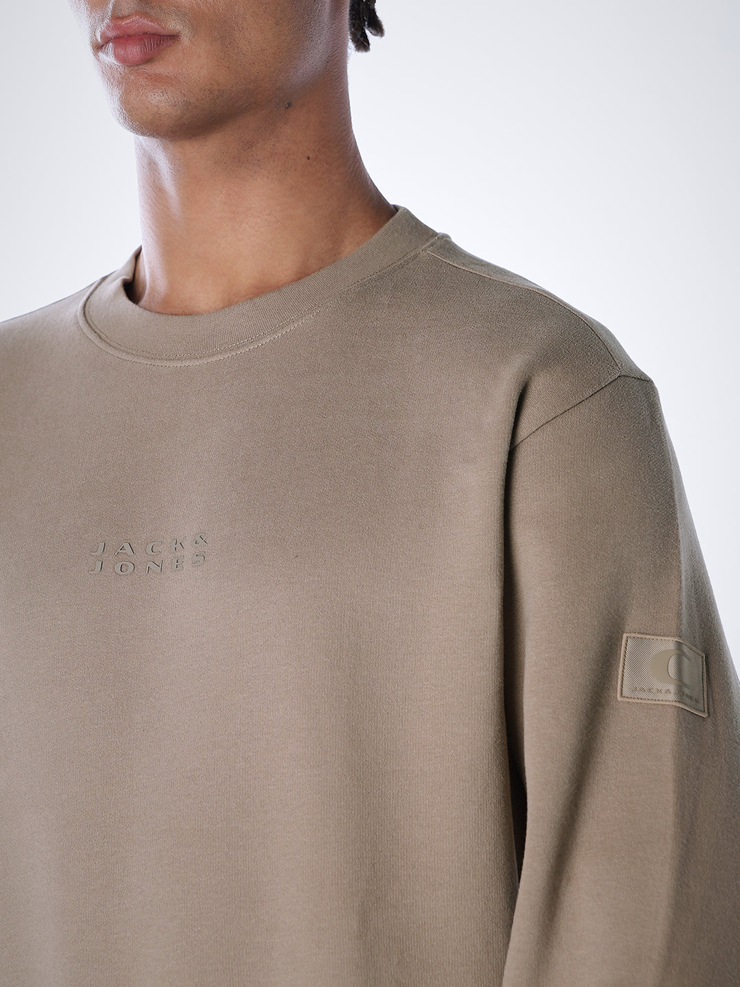 Logo Text Cotton Sweatshirt - Brown