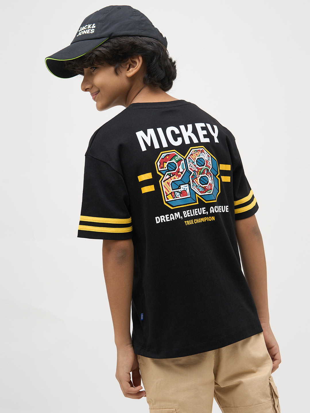 Boys Black Mickey Printed T-shirt - 2/3Y