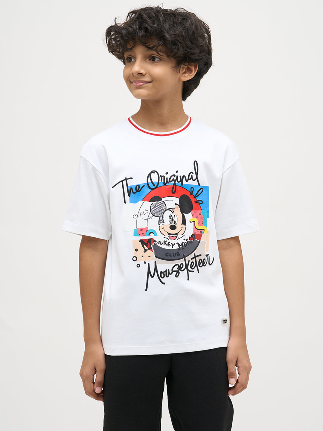 Boys Mickey Print Cotton T-shirt