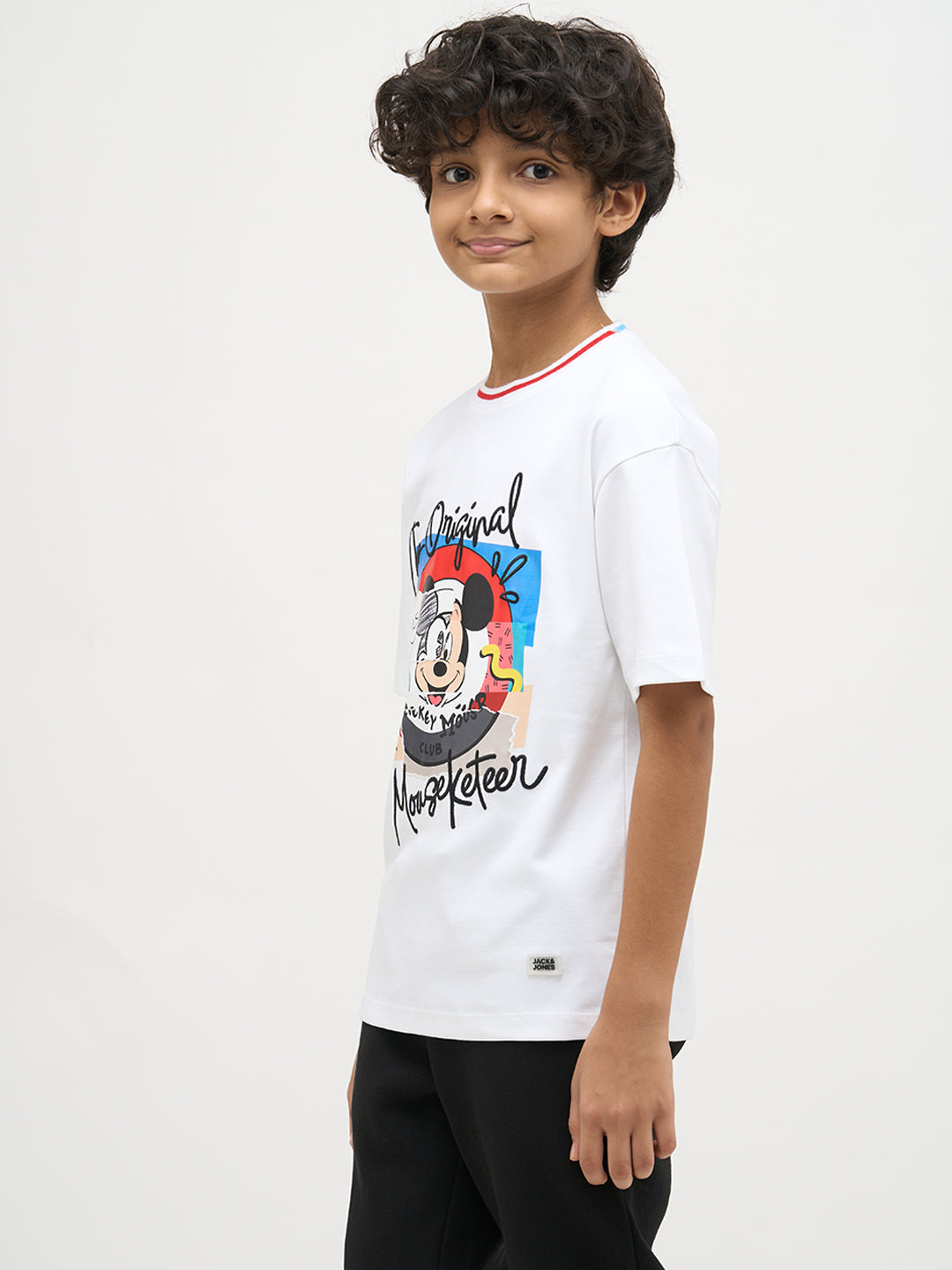 Boys Mickey Print Cotton T-shirt