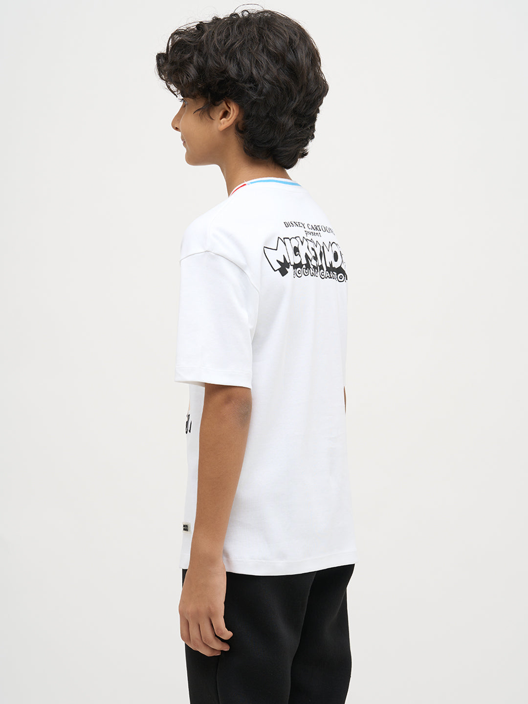 Boys Mickey Print Cotton T-shirt