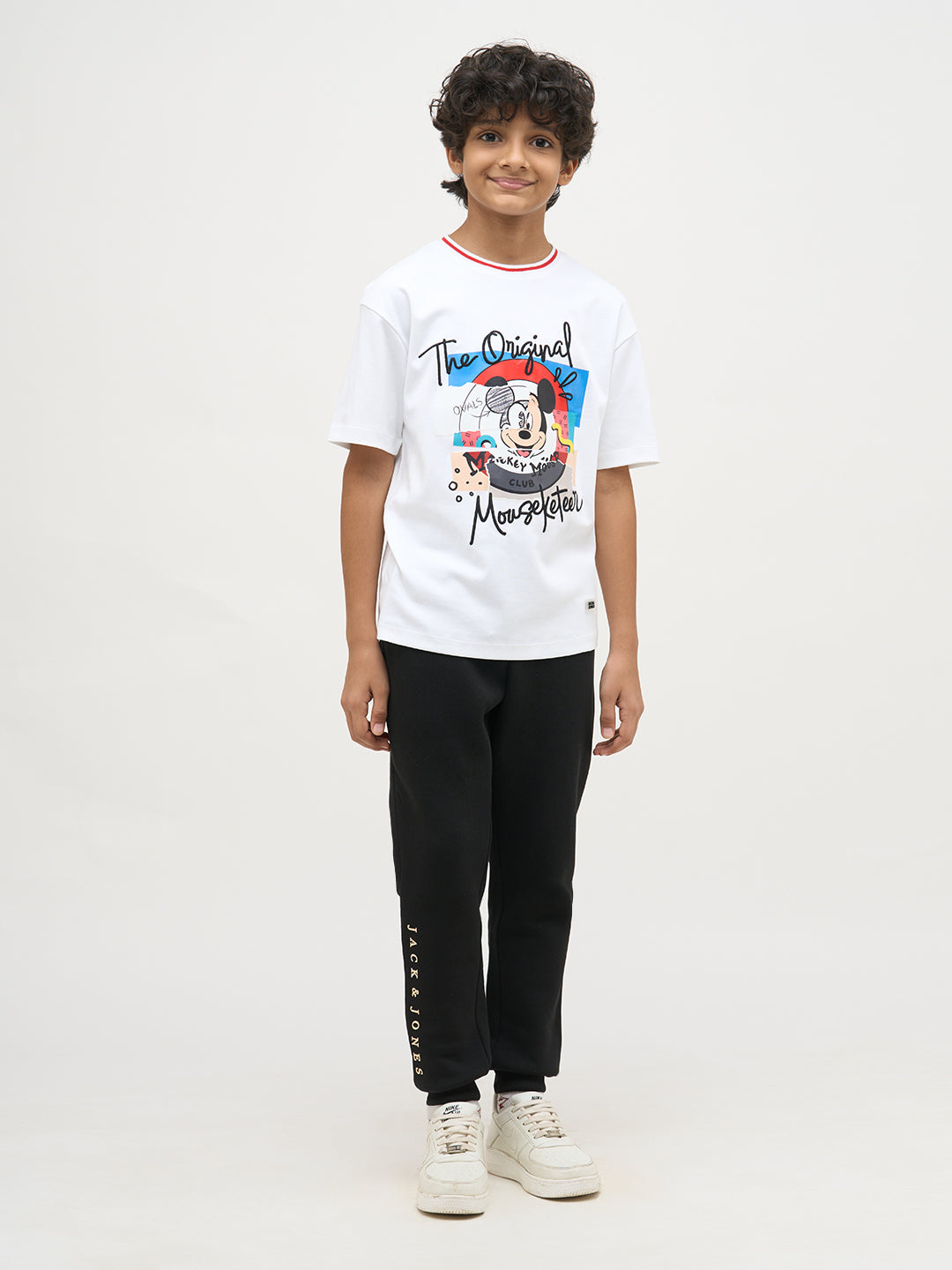 Boys Mickey Print Cotton T-shirt