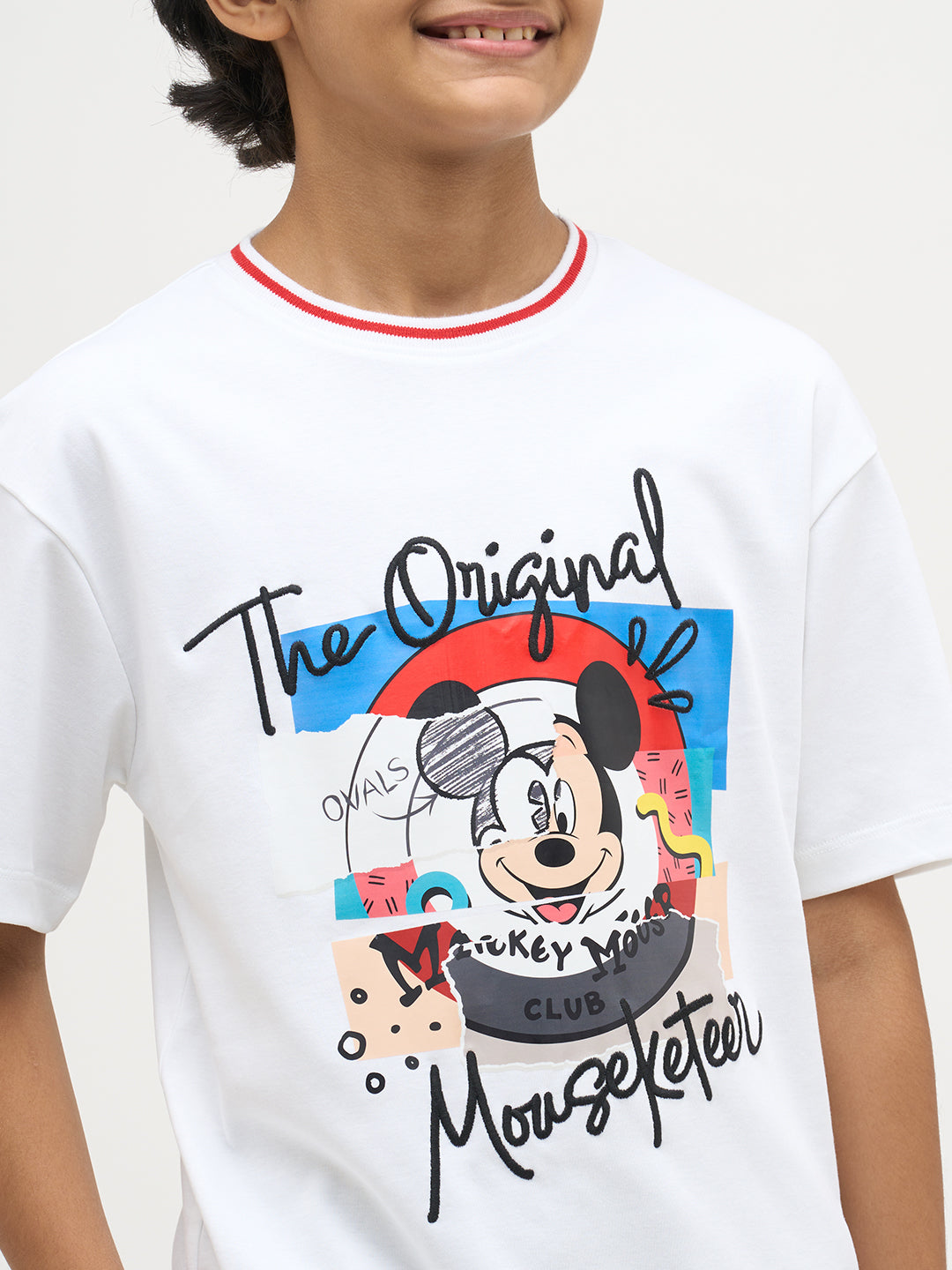 Boys Mickey Print Cotton T-shirt