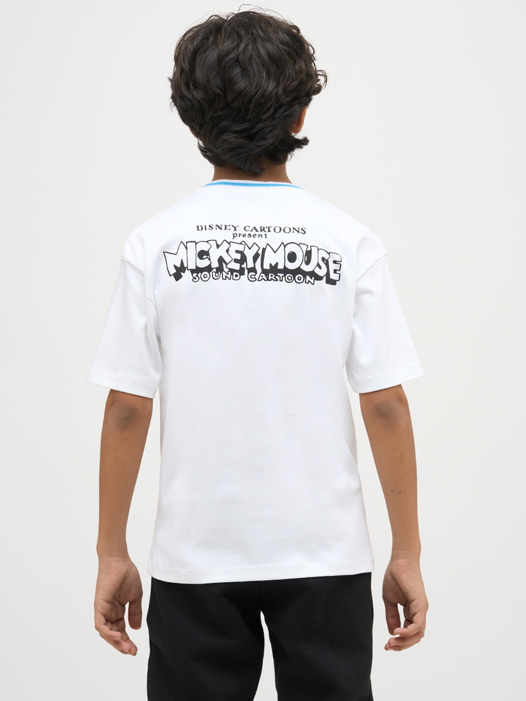 Boys Mickey Print Cotton T-shirt