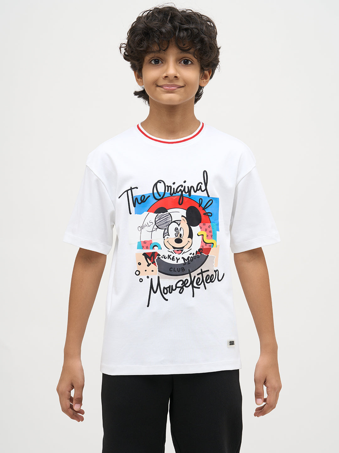 Boys Mickey Print Cotton T-shirt
