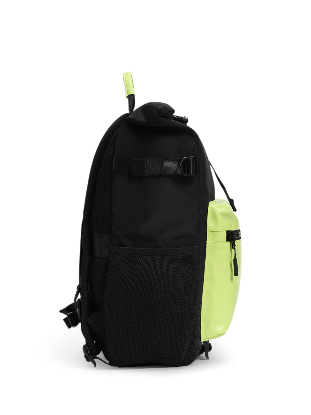 Colourblocked Roll-Top Backpack - Yellow