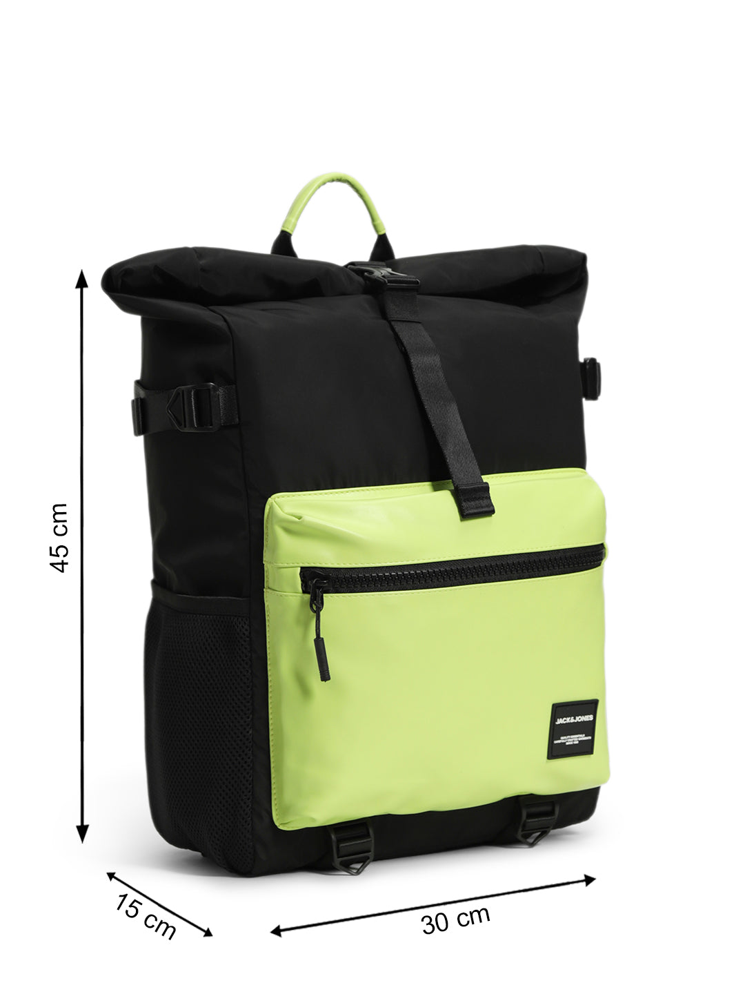 Colourblocked Roll-Top Backpack - Yellow