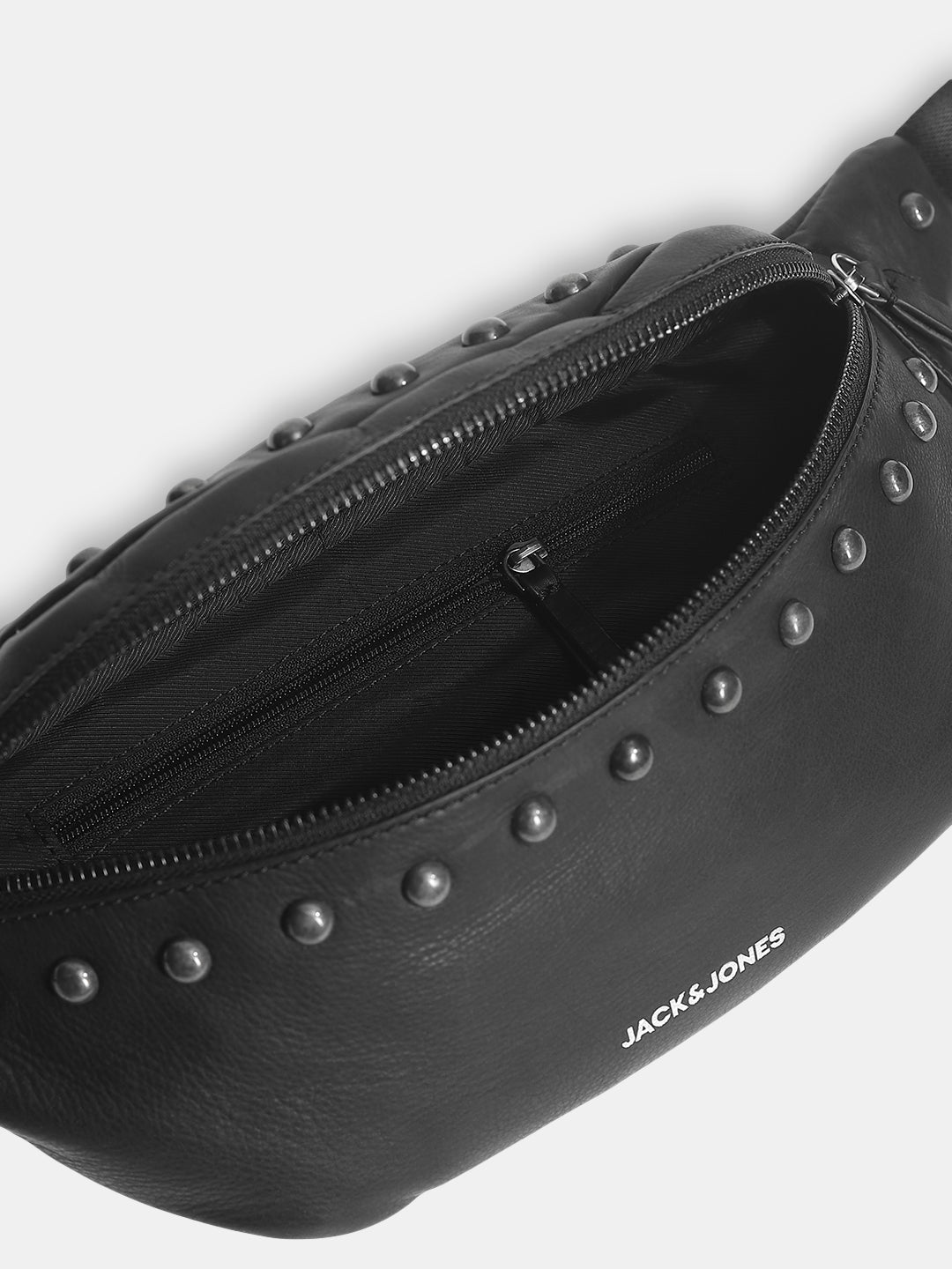 Studded Leather Chest Pack - Black