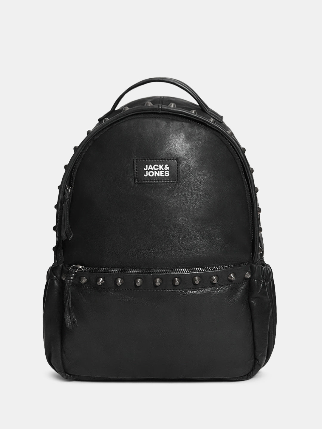 Black Studded Leather Backpack