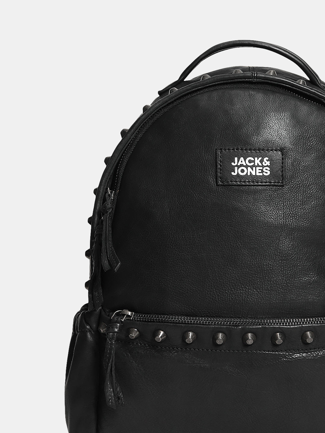 Black Studded Leather Backpack