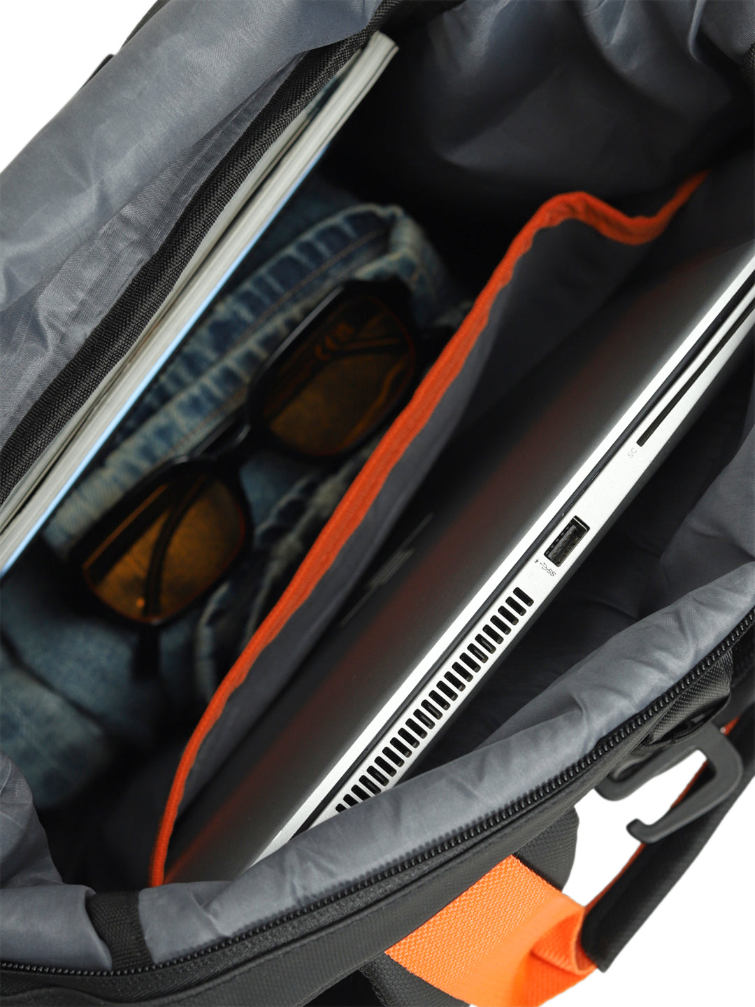 Black Moulded Colourblocked Backpack