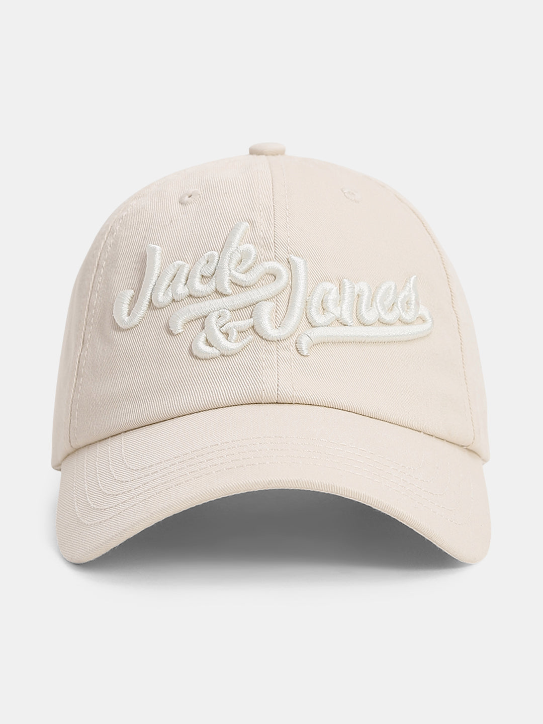 Beige Logo Text Baseball Cap