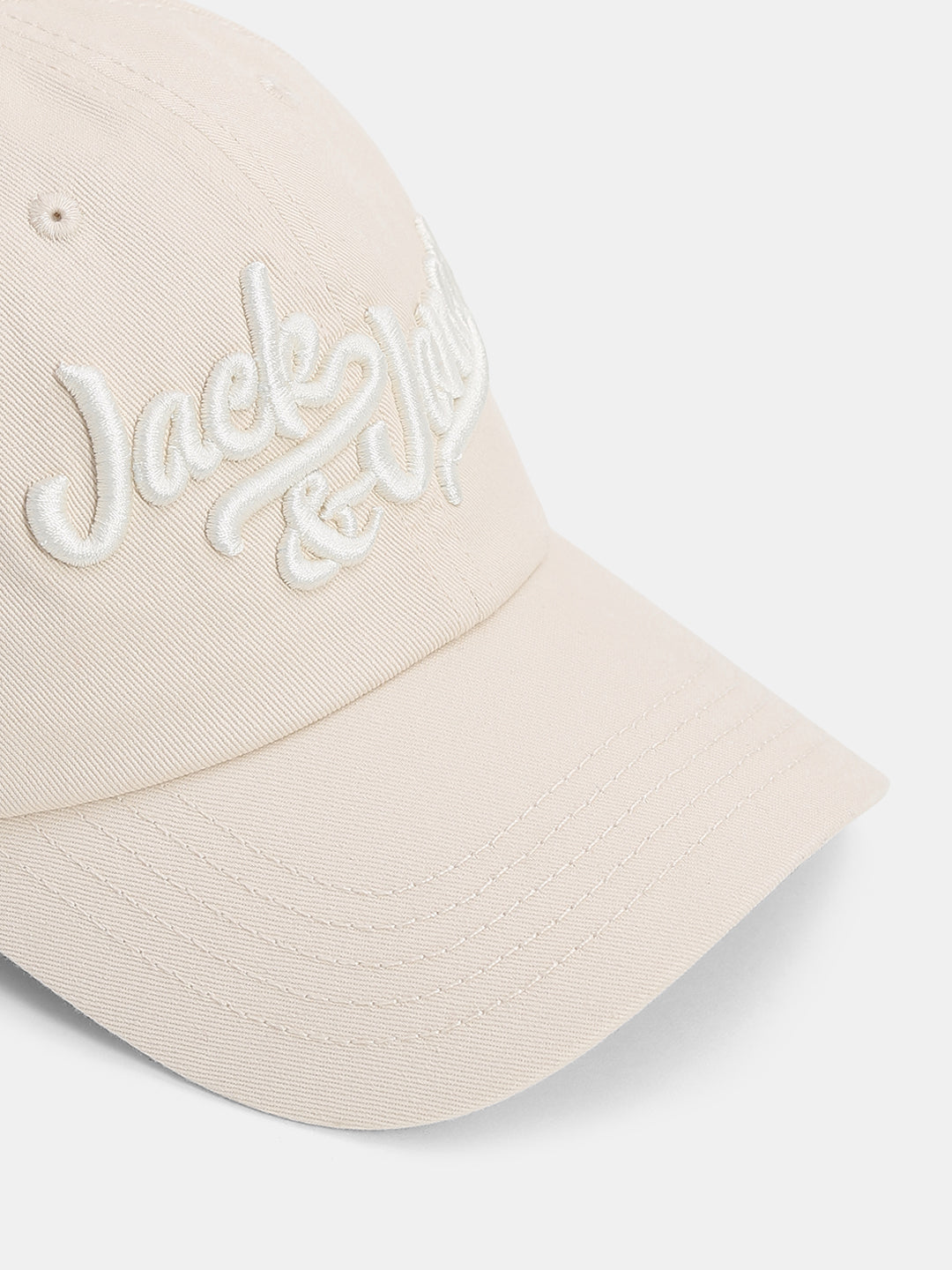 Beige Logo Text Baseball Cap