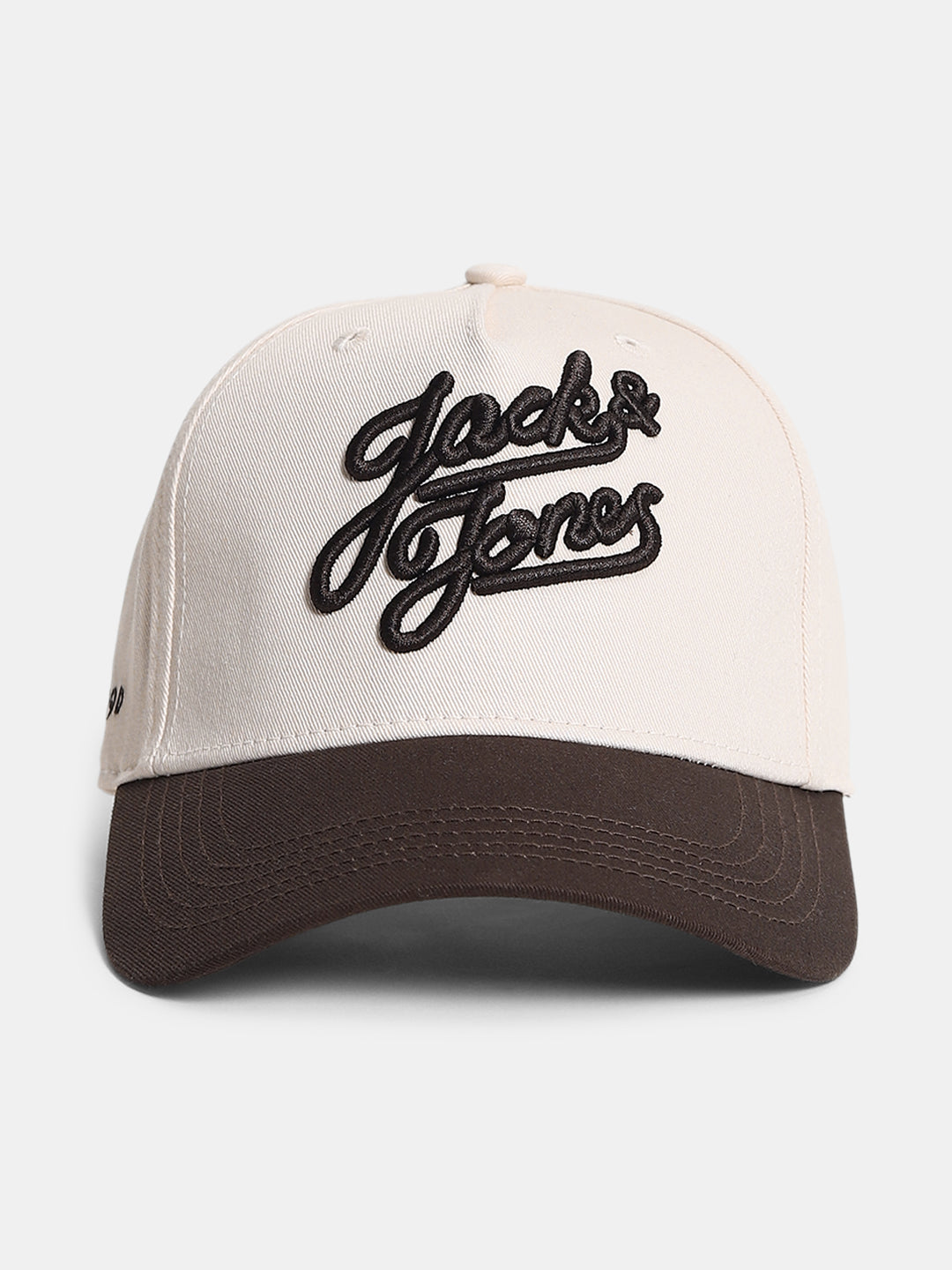 Brown Logo Print Colourblocked Cap - Free Size