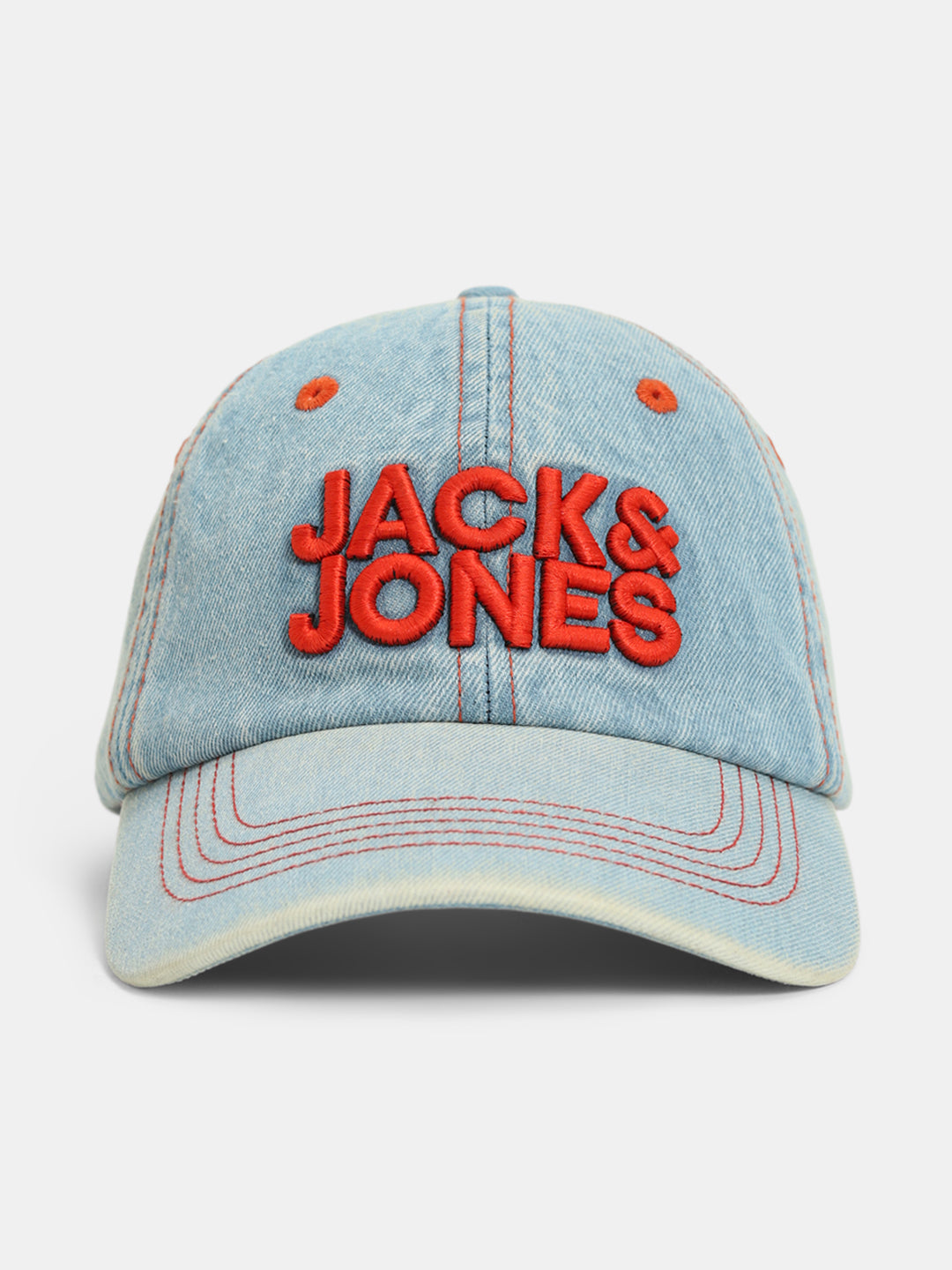 Contrast Logo Denim Baseball Cap - Free Size