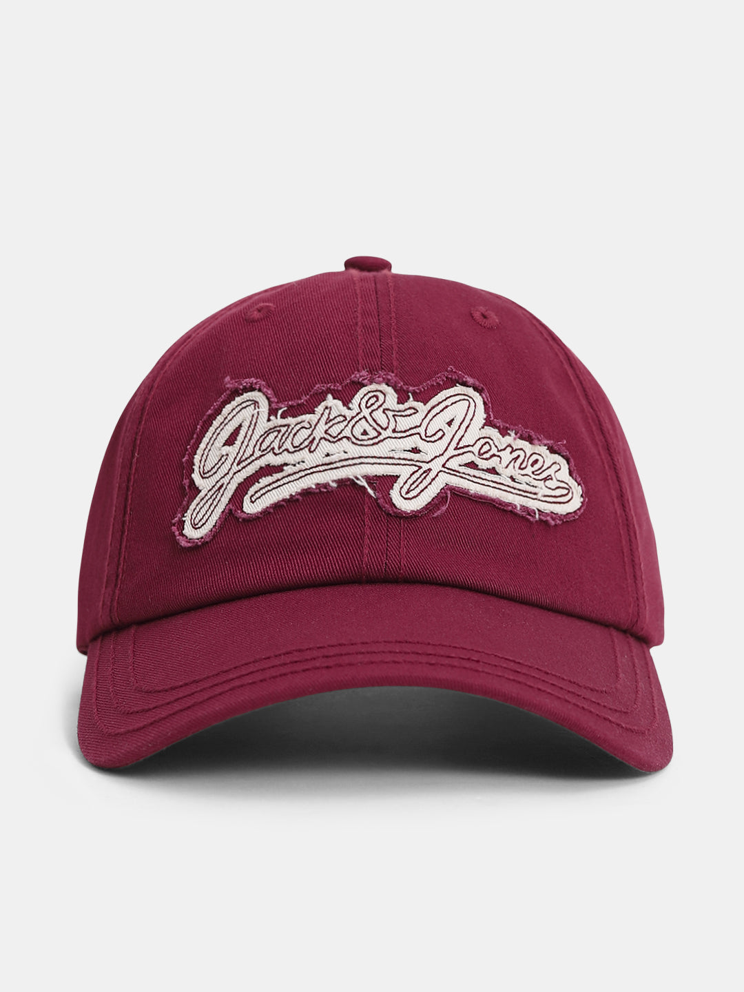 Maroon Ripped Logo Baseball Cap - Free Size