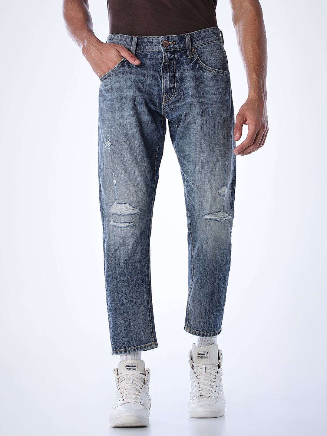 Heavily Distressed Frank Anti Fit Jeans - 28/30