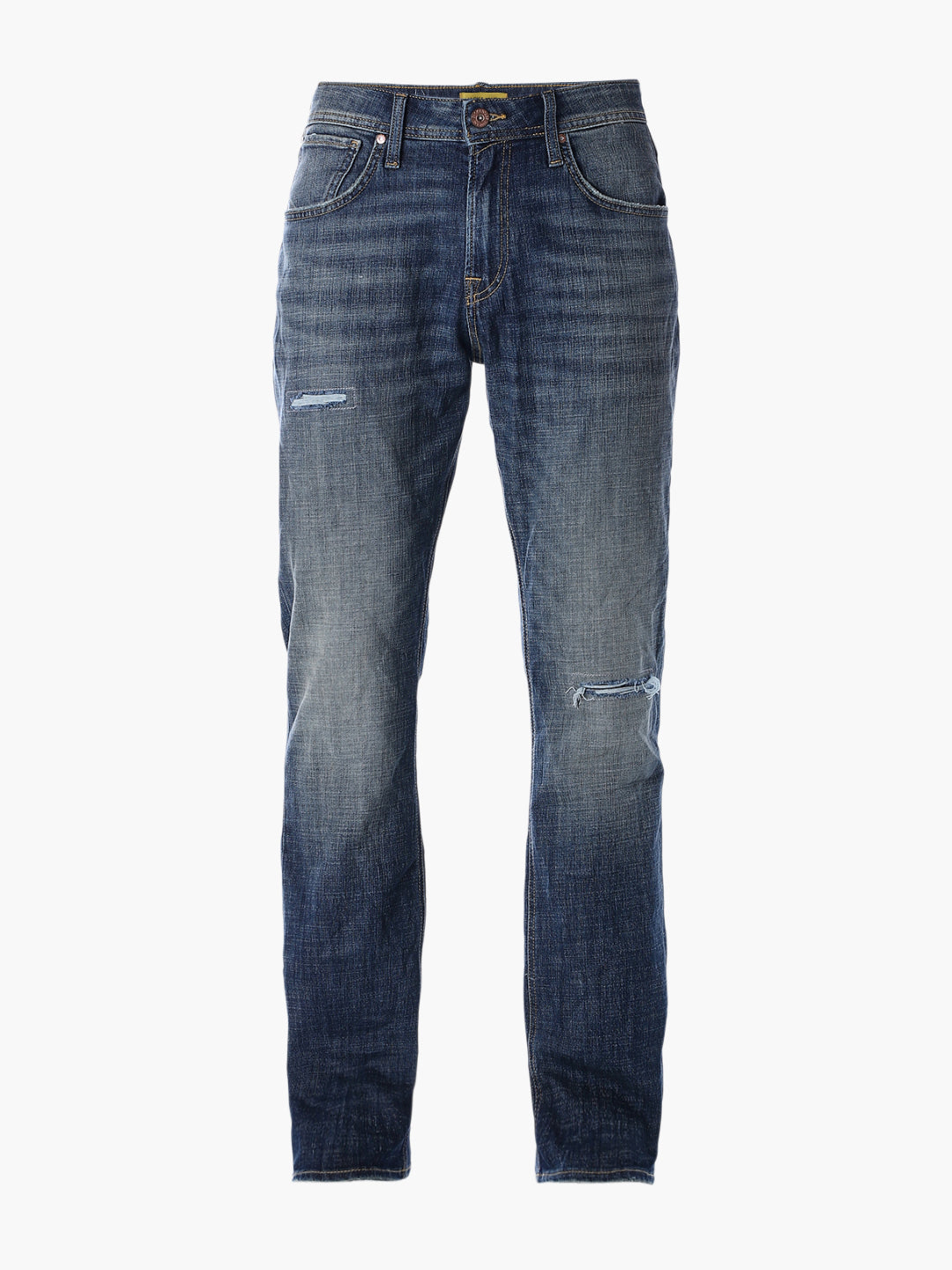 Mildly Distressed Cliff Bootcut Jeans