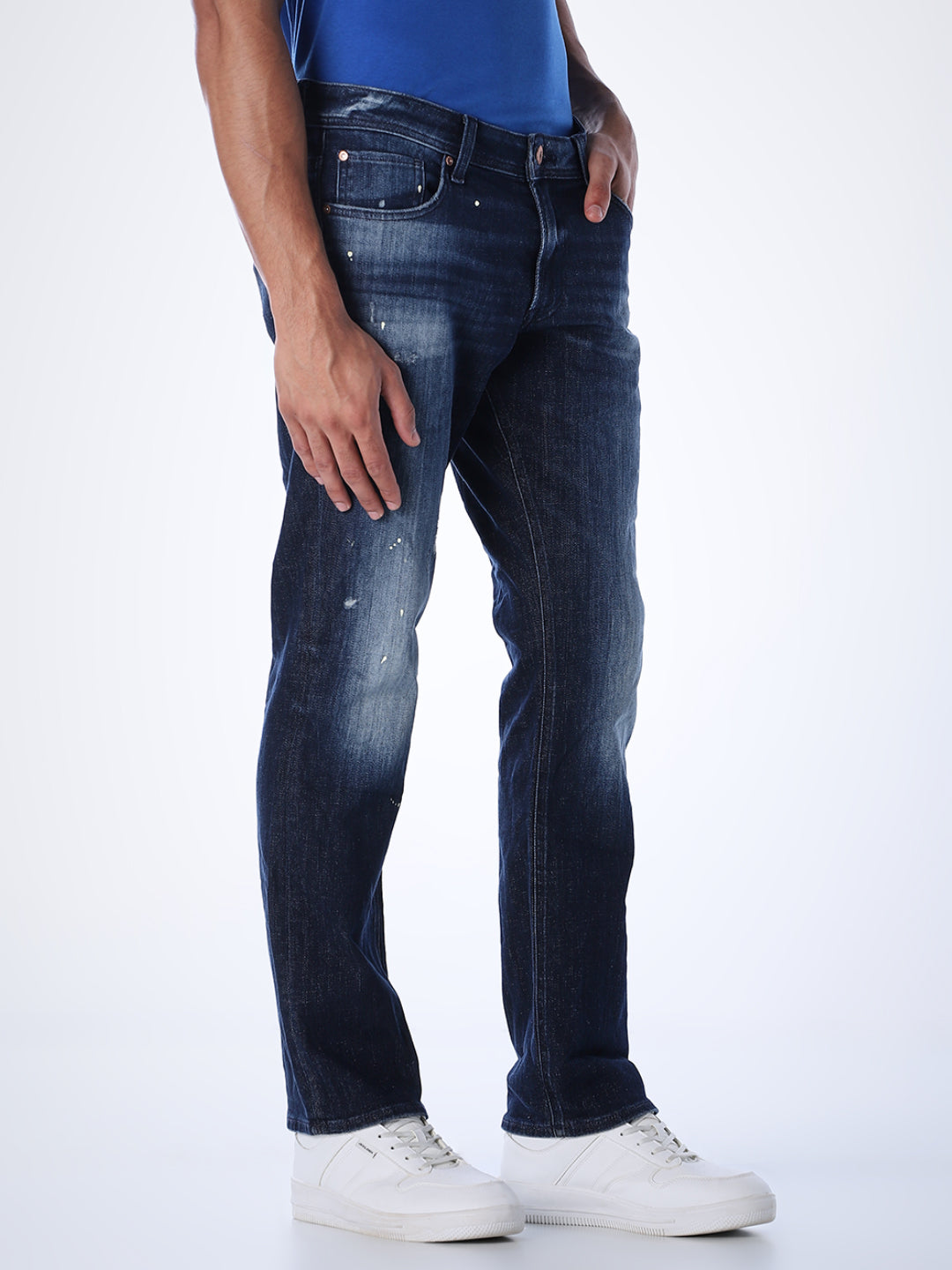 Mildly Distressed Regular Fit Jeans