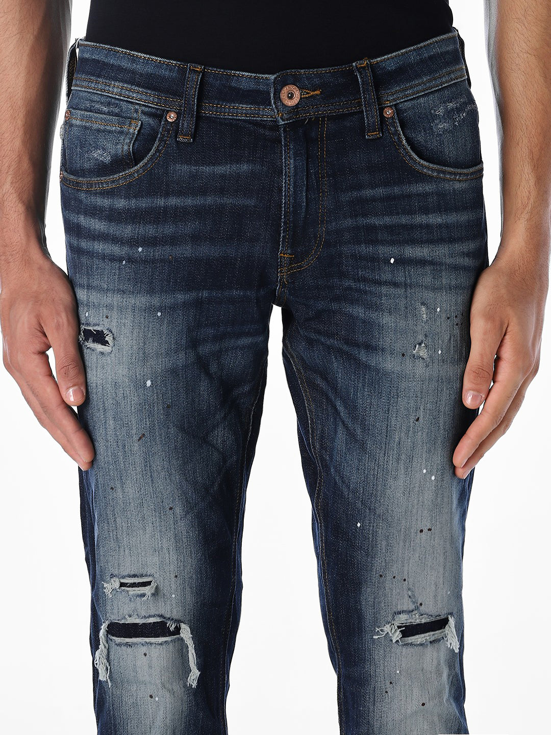 5 Pocket Distressed Glenn Slim Fit Jeans