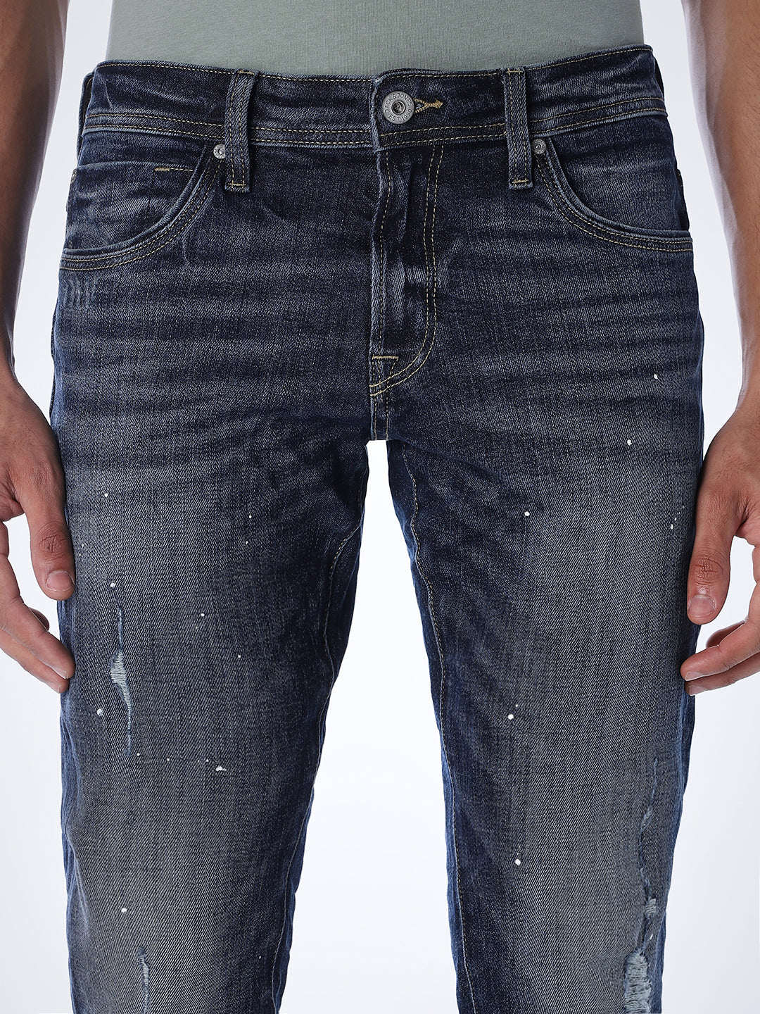Heavily Distressed Glenn Slim Fit Jeans