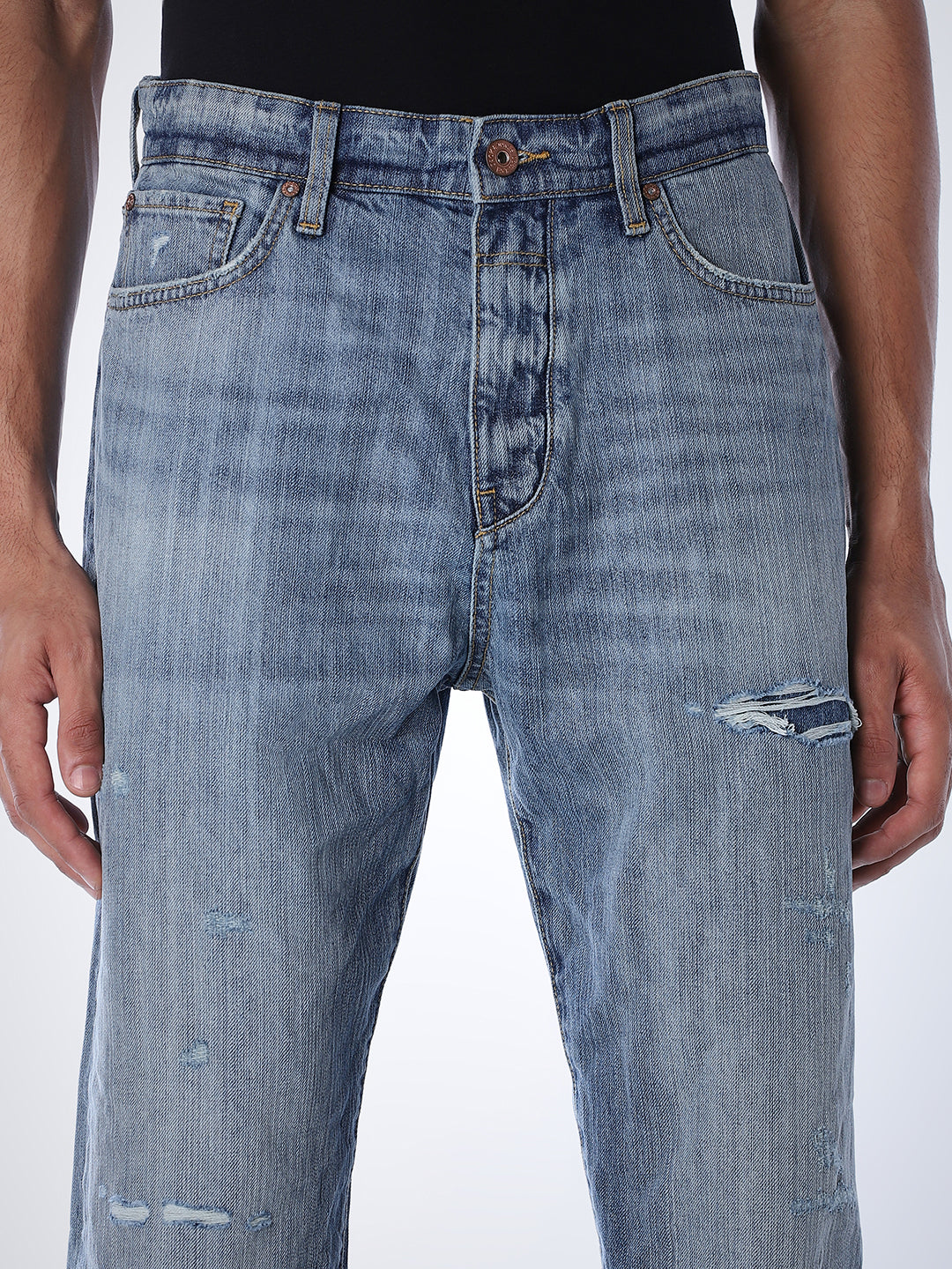 5 Pocket Distressed Dario Loose Fit Jeans