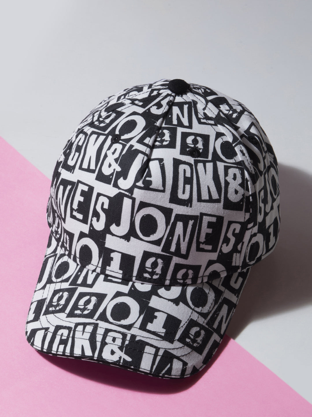 Boys Black & White Printed Cap