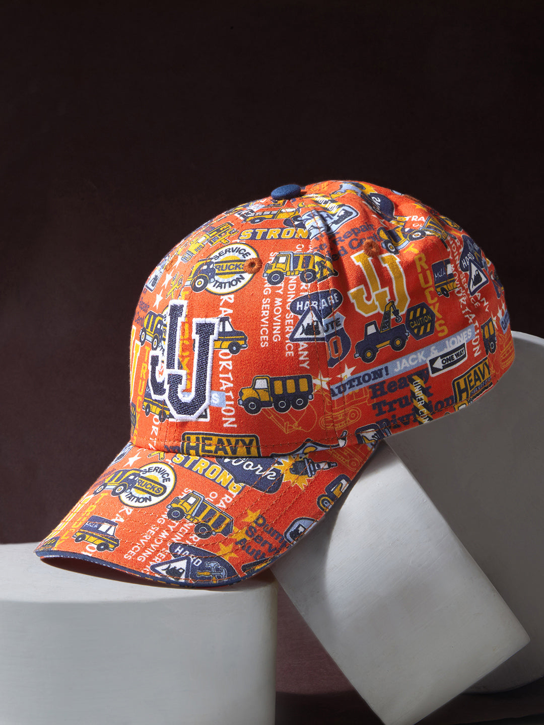 Boys Red Printed Cap