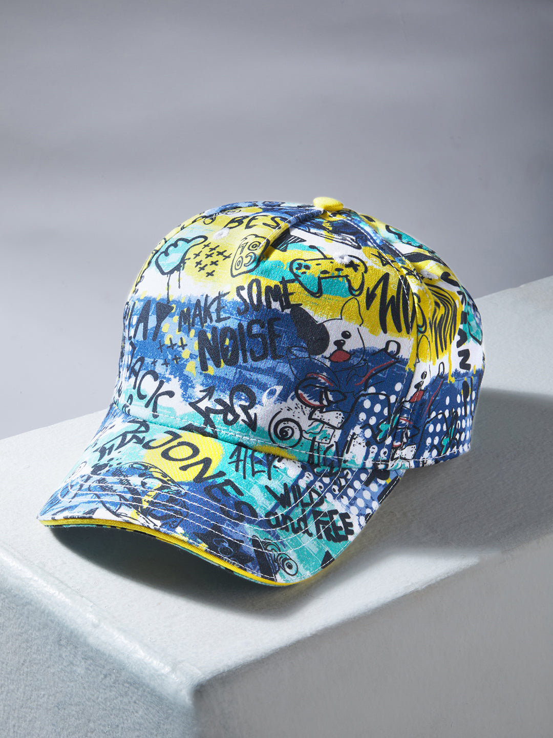 Boys Blue Graphic Print Cap