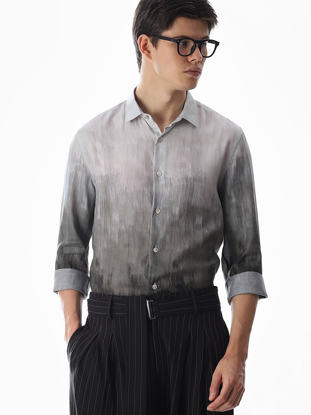 Ombre Tencel Blend Shirt - S