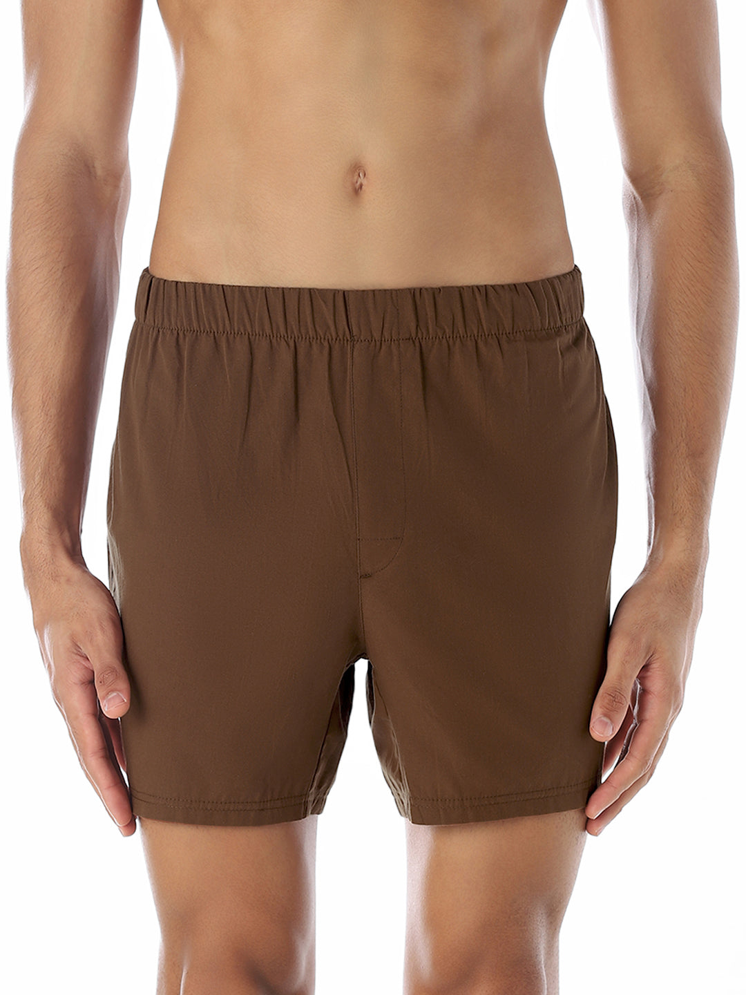 Brown Cotton Boxers - S