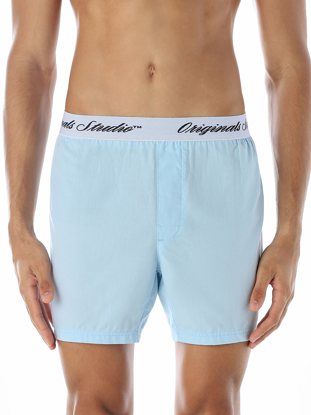 Light Blue Logo Waistband Boxers - S
