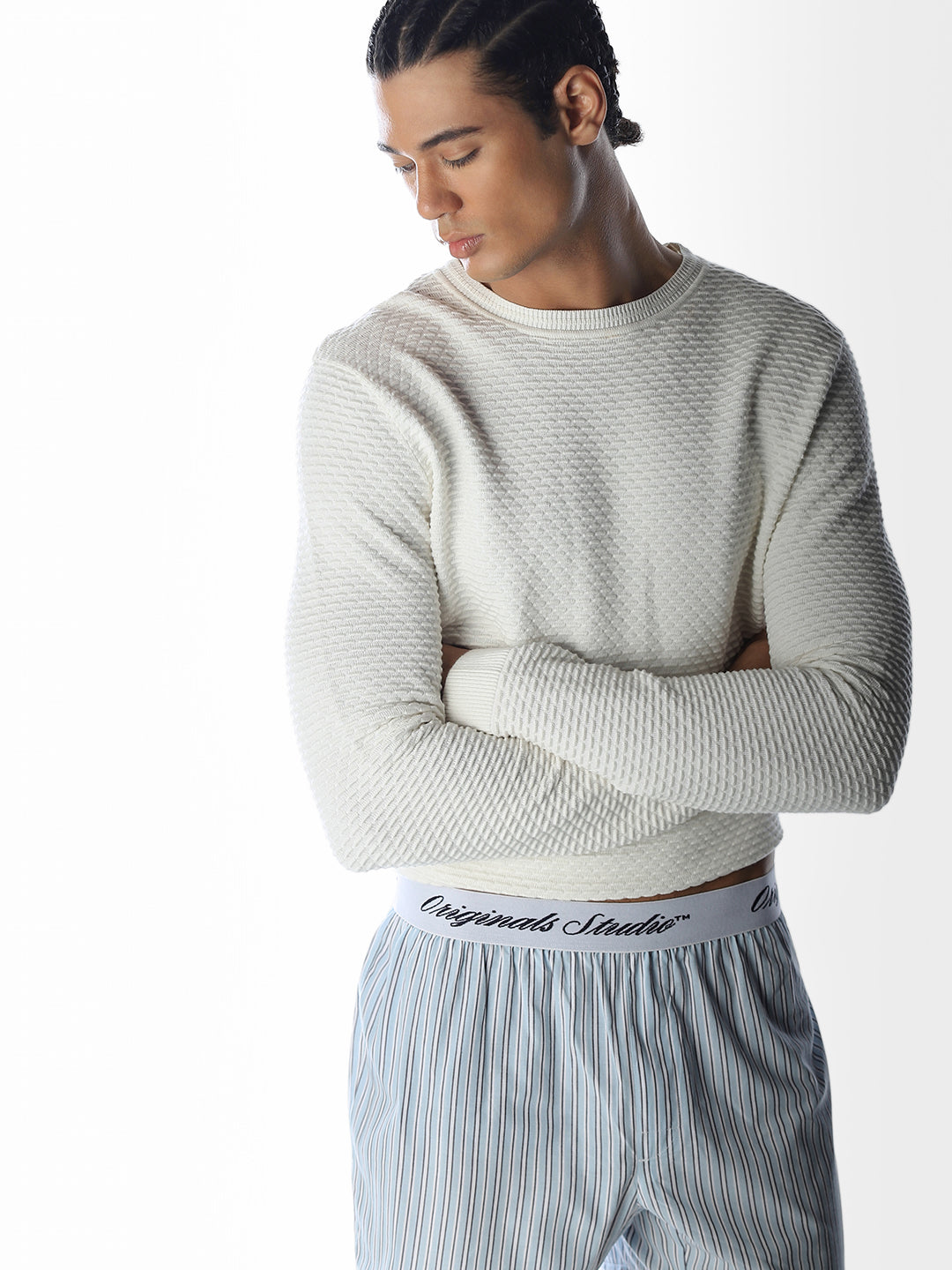 Light Blue Striped Boxers