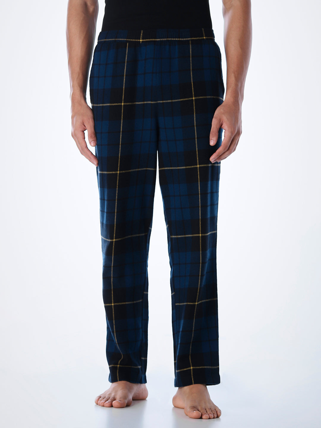 Navy Blue Check Cotton Pyjamas