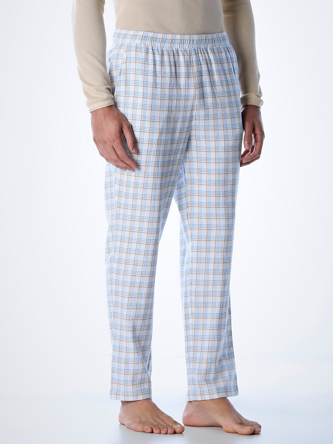 Check Cotton Pyjamas - White