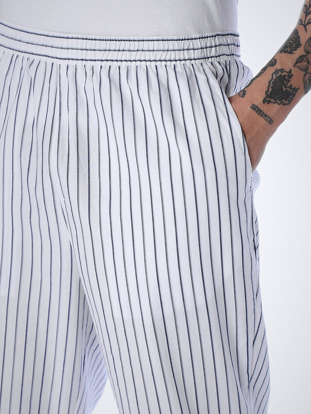 T-shirt & Striped Pants Loungewear Set