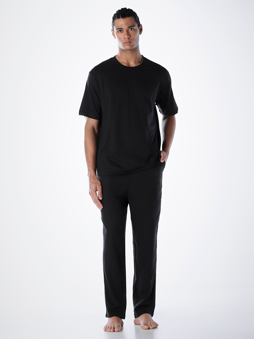T-Shirt & Pant Loungewear Set - Black