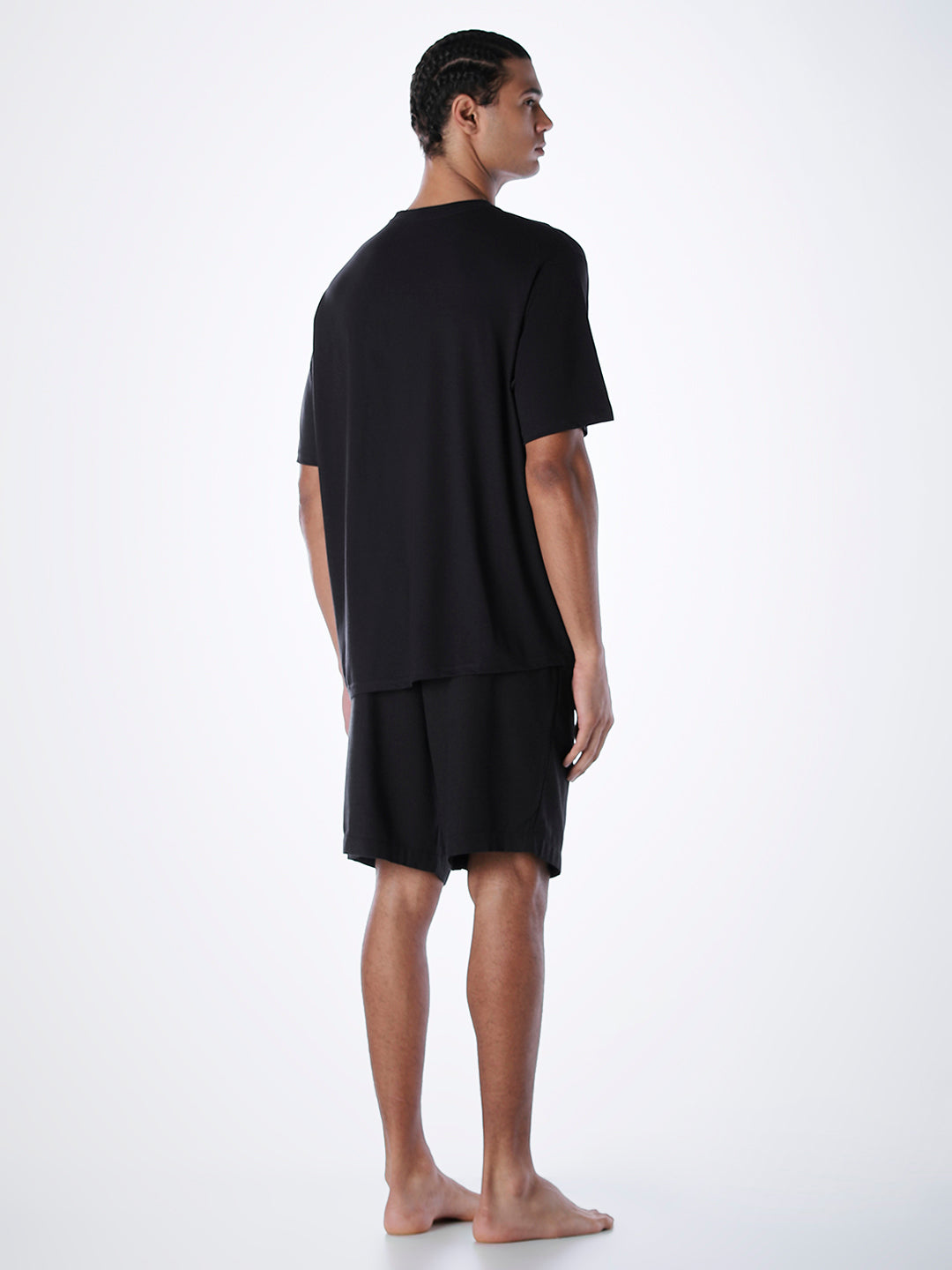 T-Shirt & Shorts Loungewear Set - Black