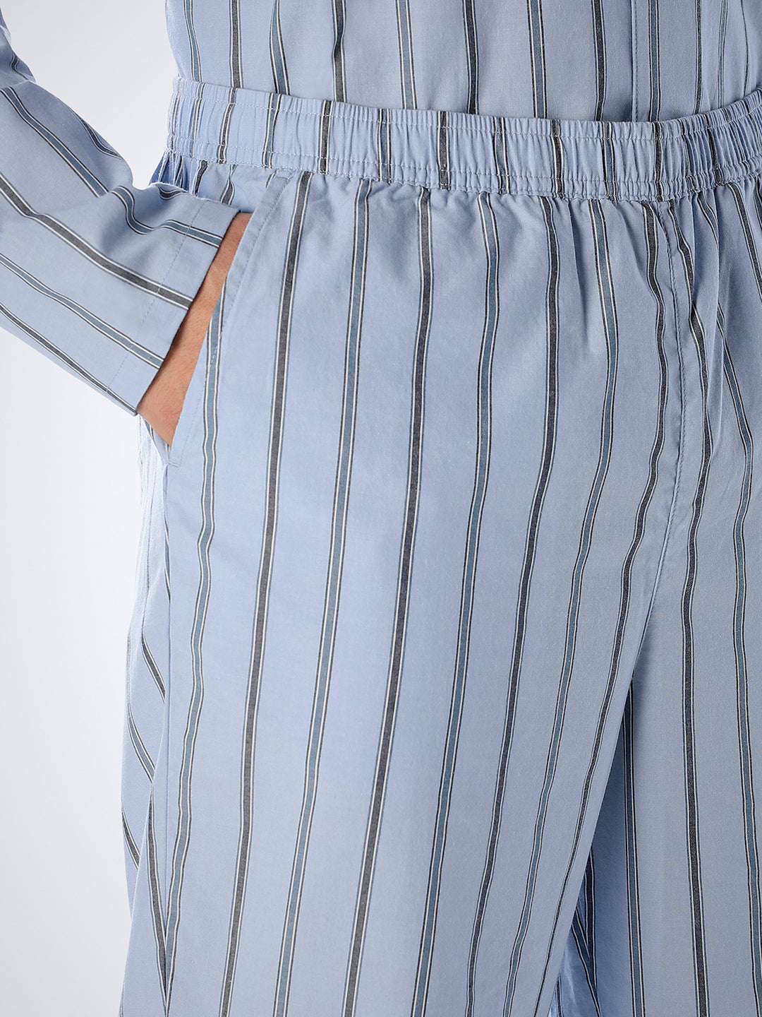 Striped Shirt & Pyjamas Set - Blue