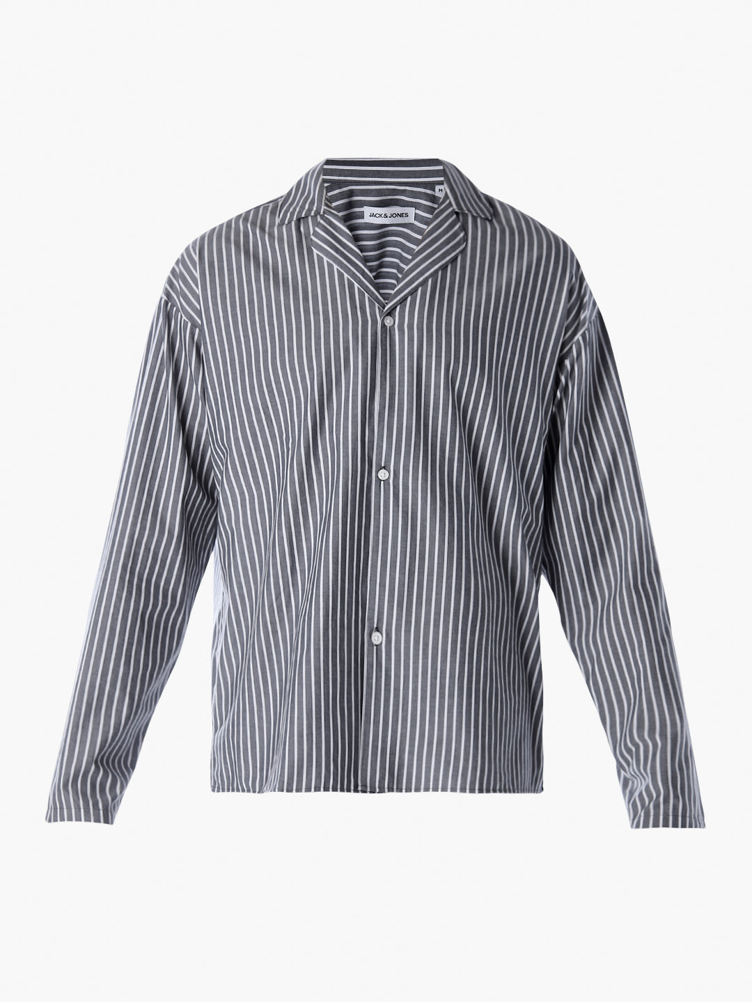 Grey Striped Shirt & Pyjama Set