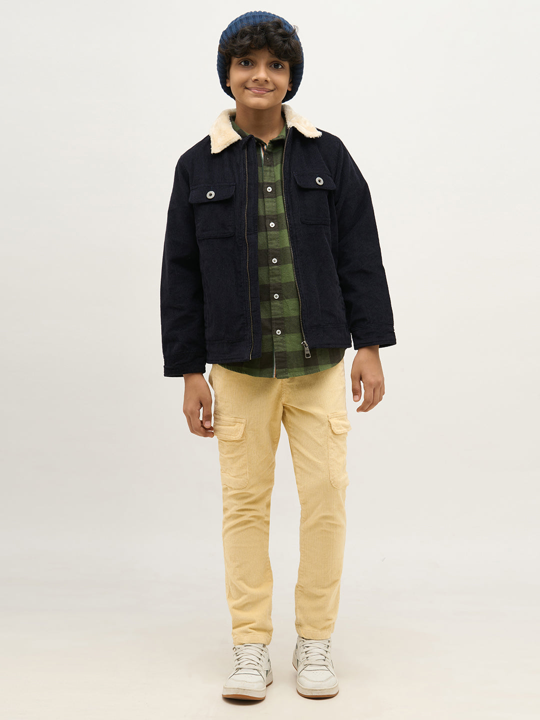 Boys Beige Corduroy Pants - 4/5Y