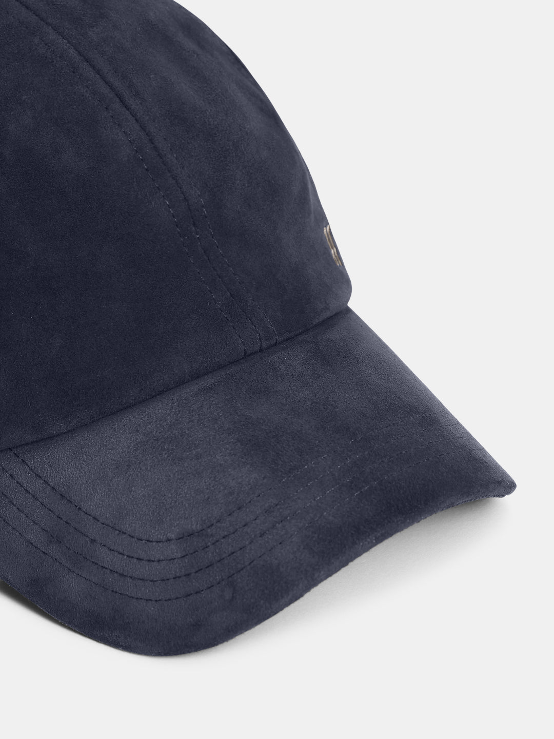 Premium Suede Logo Cap - Navy Blue