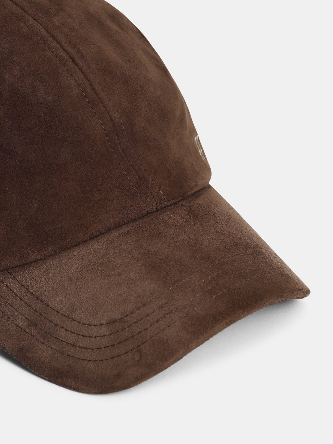 Premium Suede Logo Cap - Brown