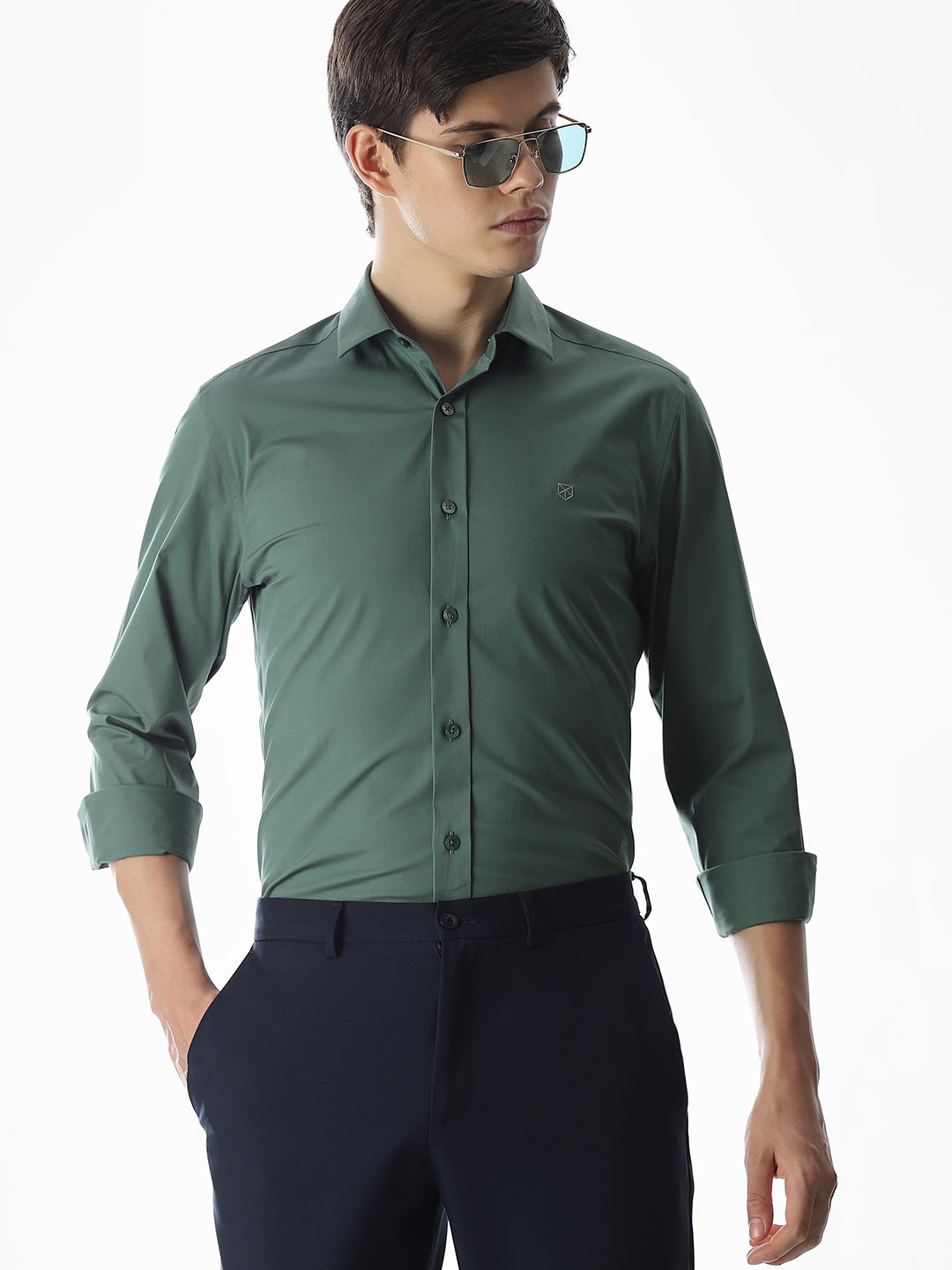 Poplin Stretch Slim Fit Shirt - S