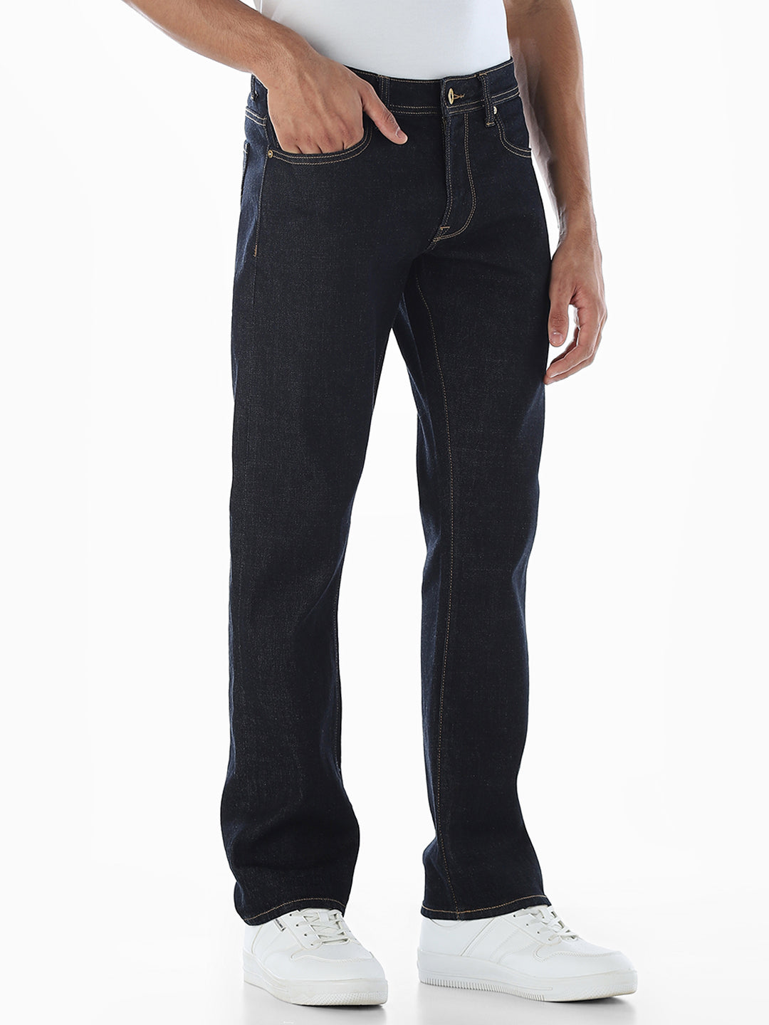 5 Pocket Contrast Stitch Regular Fit Jeans
