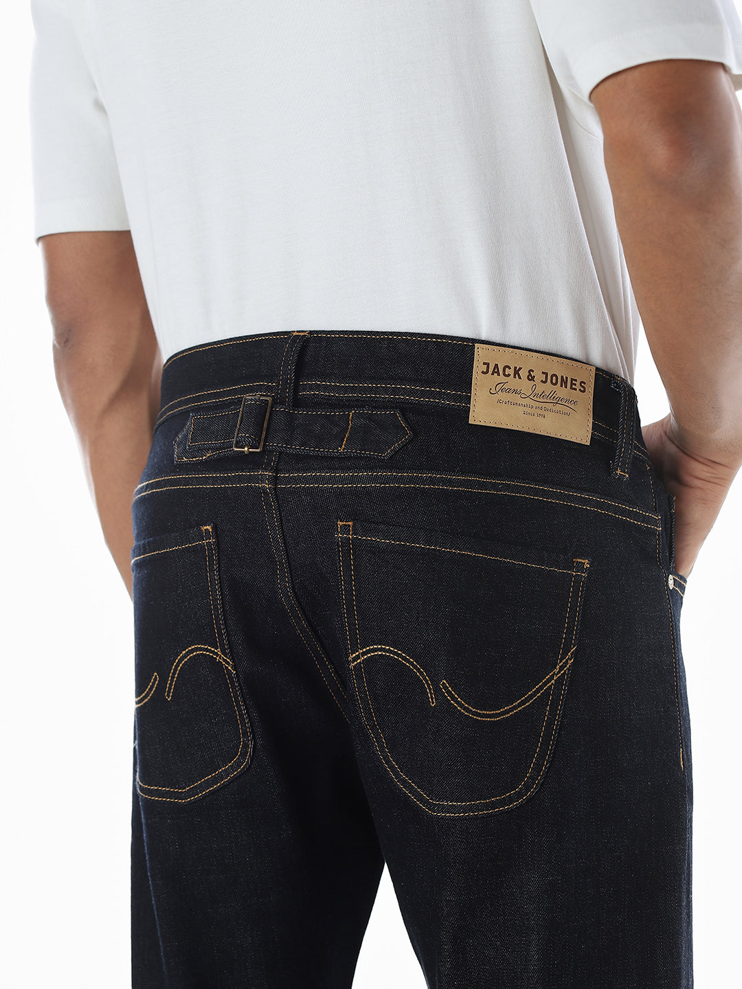 5 Pocket Contrast Stitch Regular Fit Jeans