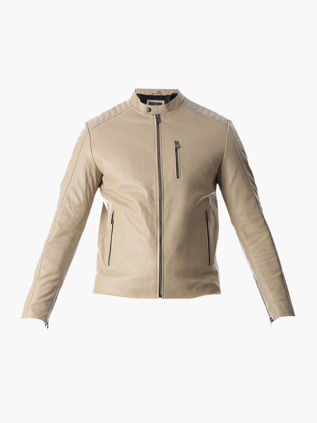 Beige Lisbon Leather Jacket