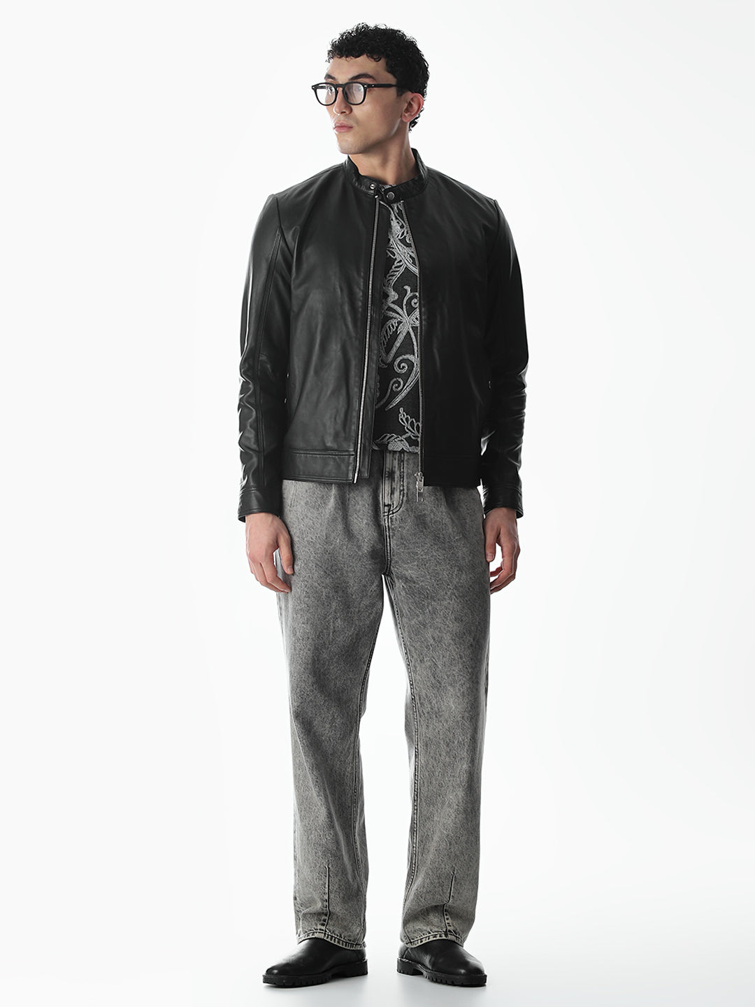 Black Tigor Leather Jacket