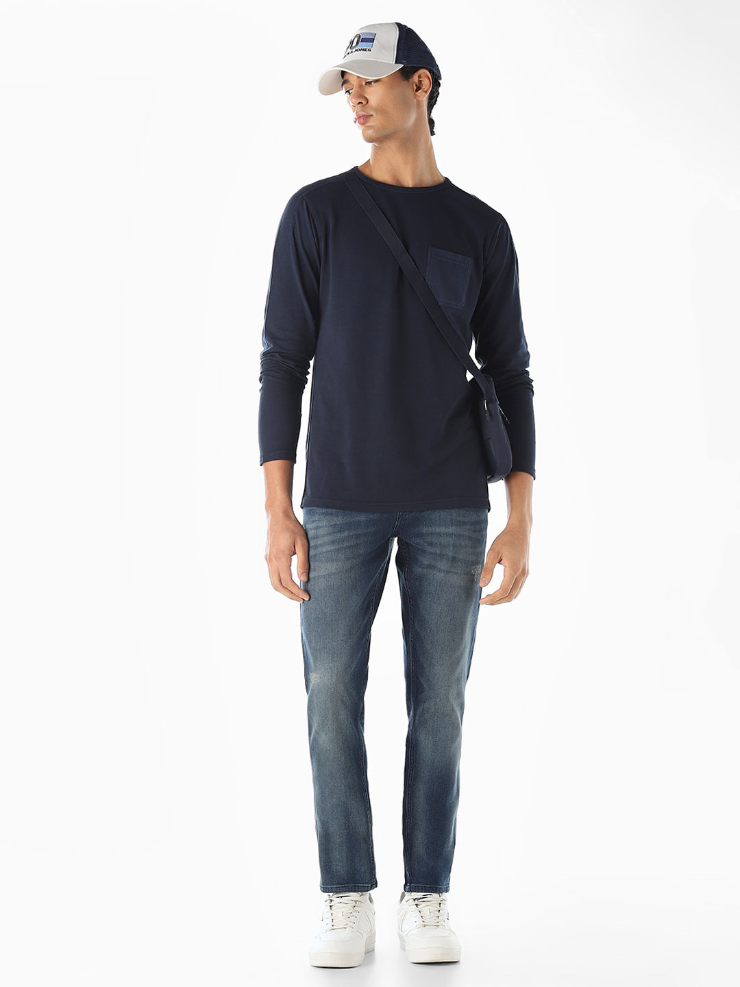 Navy Blue Full Sleeves T-shirt