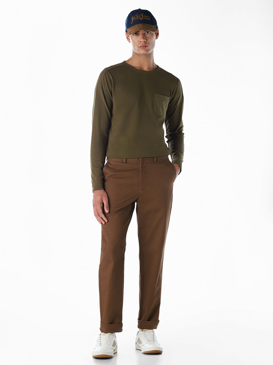 Chest Pocket Full Sleeves T-shirt - Green